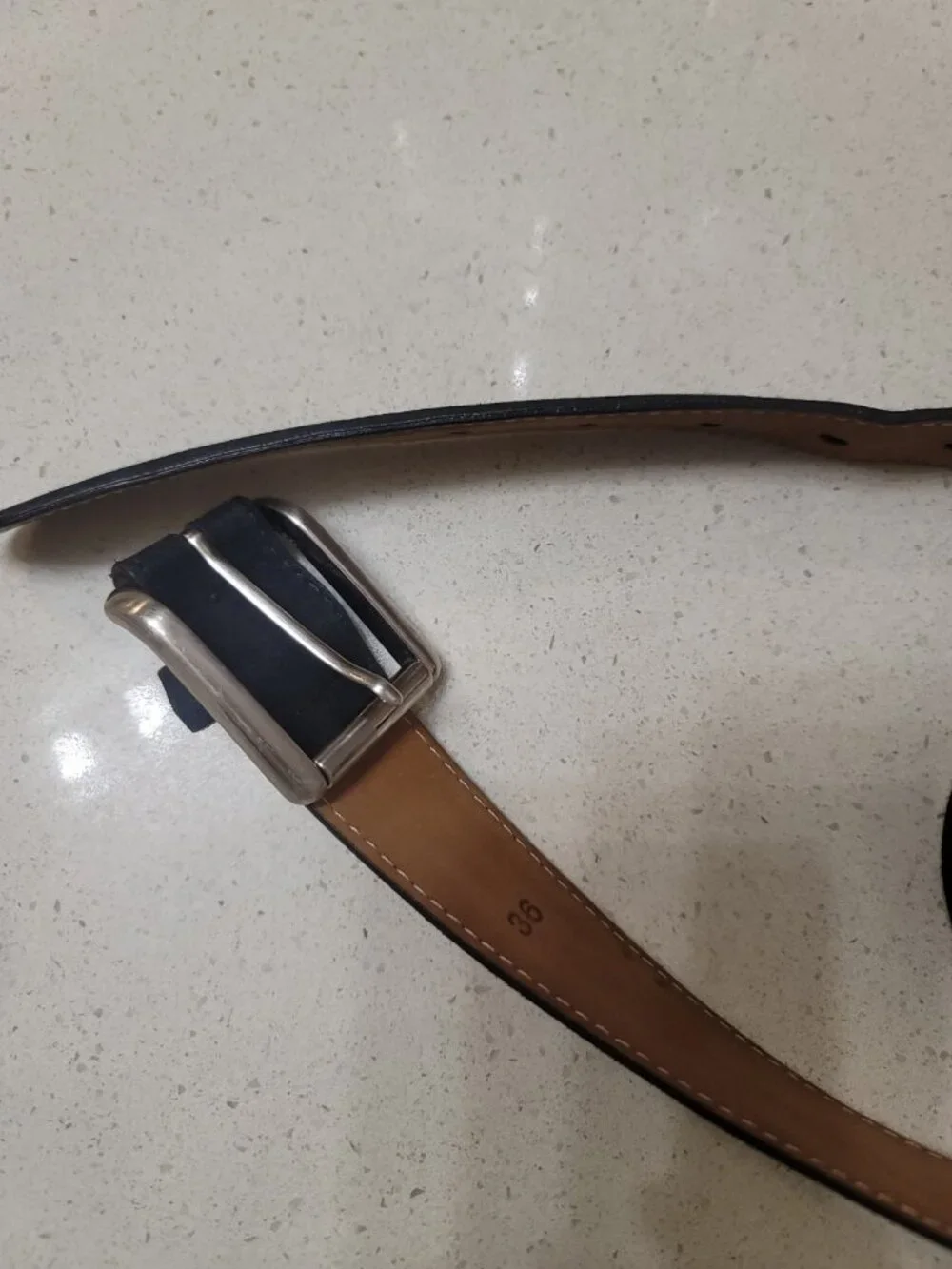 Peter Millar Leather Belt Size Small (36) Black